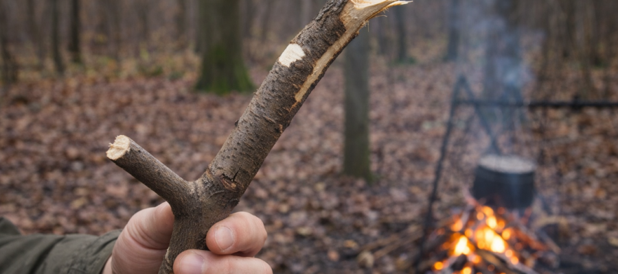 Ognisko typu T i trójnóg survivalowy – jak gotować na ognisku w terenie 6 Ognisko Survival