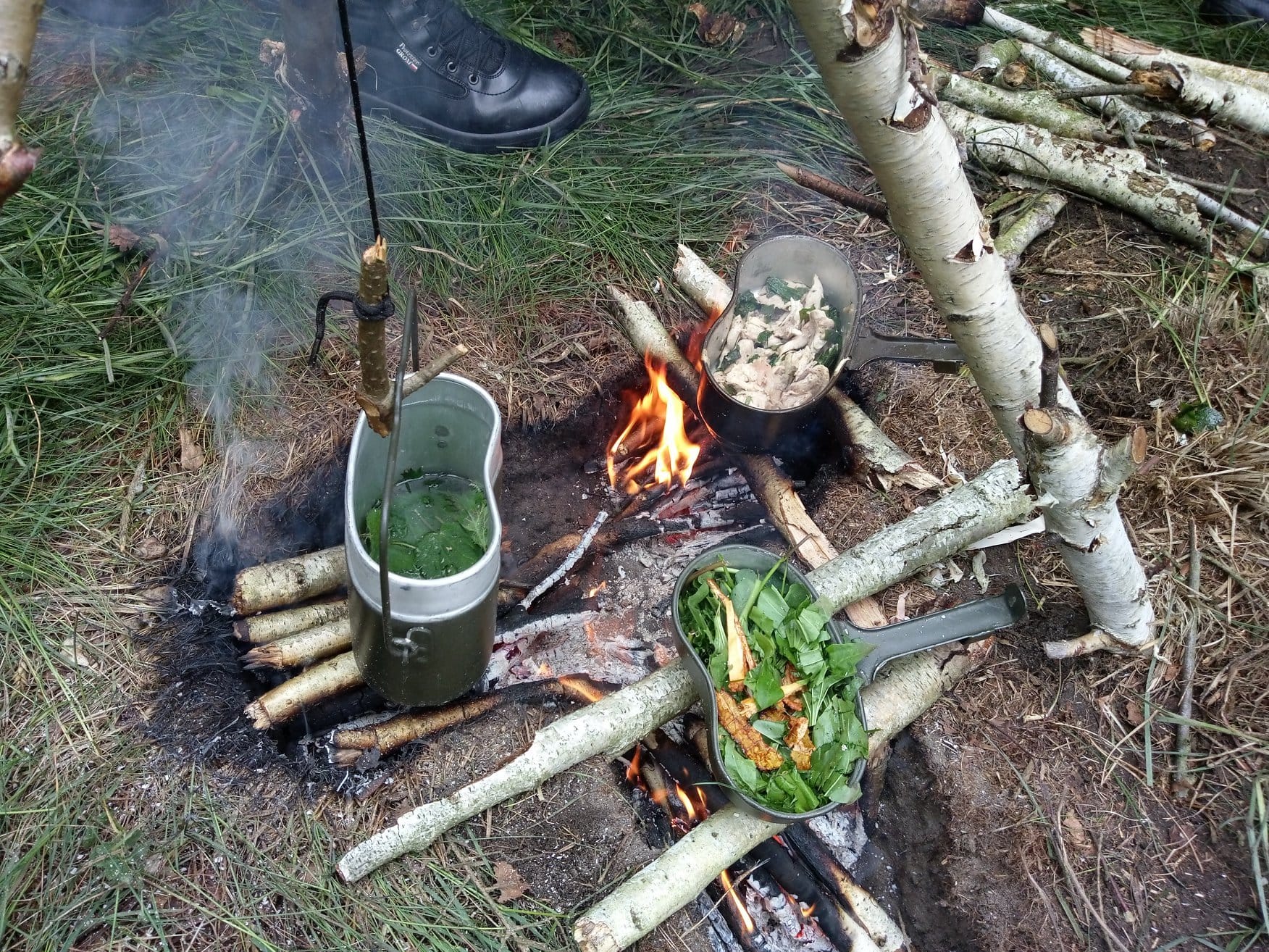 Ognisko typu T i trójnóg survivalowy – jak gotować na ognisku w terenie