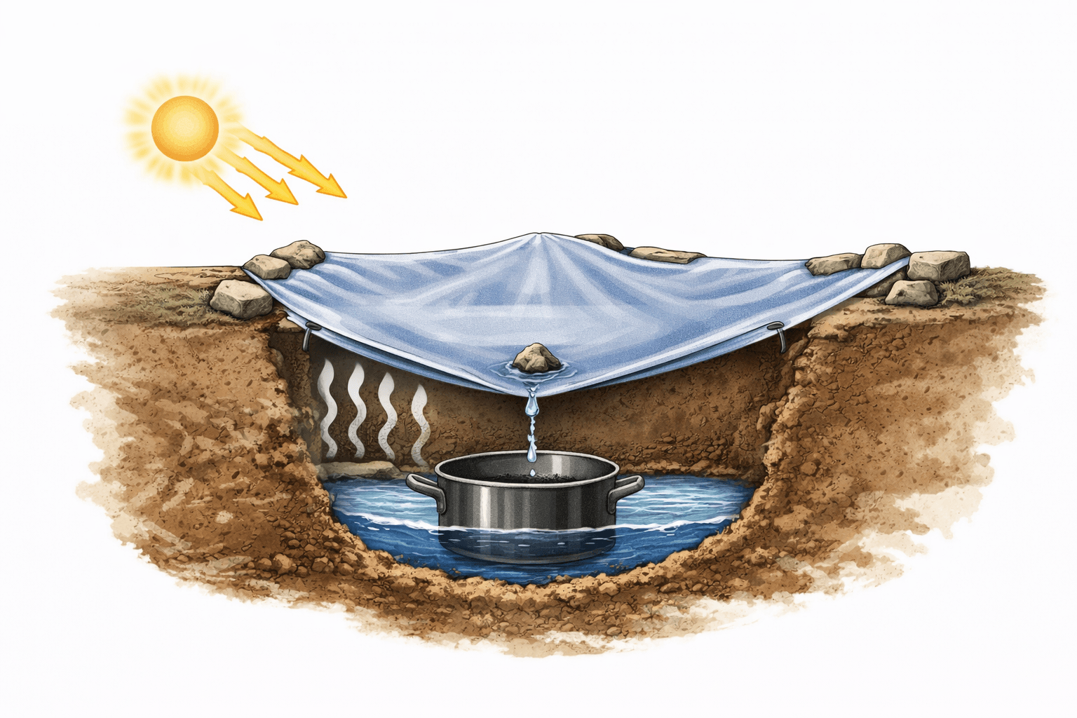Woda pitna z morza i nie tylko – solar still (słoneczna studnia) w survivalu